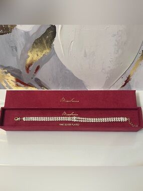 🛍️NIB Mia Sarine Silver Plated Crystal Bracelet in Gold Tone